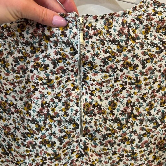 Bershka Women's Floral Print Cropped Long Sleeve Crewneck Blouse Size Small - Picture 4 of 5